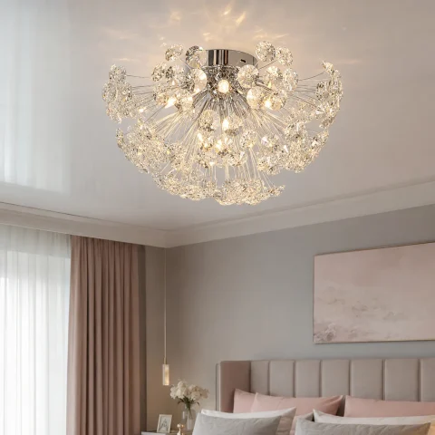 Компактна хромована стельова люстра з прозорими кристалами Artlight 21623-420CH Компактна хромована стельова люстра з прозорими кристалами Artlight 21623-420CH