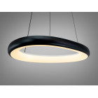 Сучасна підвісна LED люстра кільце для кухні Diasha 0472A BK чорна 54 см 36W регульована за висотою