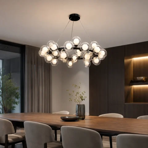 Підвісна люстра Artlight 1102/35BK з 35 скляними плафонами G9, чорна (20-30 м²) Підвісна люстра Artlight 1102/35BK з 35 скляними плафонами G9, чорна (20-30 м²)
