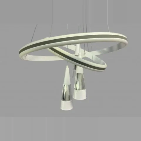 Лід люстра підвісна Linisoln 100-3 WH метал, акрил, LED-стрічка, 100 Вт, 110 см, 60×40 см