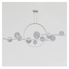 Біла дизайнерська LED-люстра Artlight 1003/10WH з 10 скляними кулями і кільцем, що світиться.
