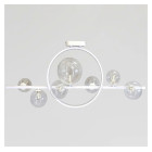 Сучасна підвісна люстра Artlight 1003/7WH біла з 7 скляними плафонами та LED-кільцем
