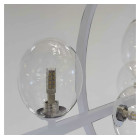 Сучасна підвісна люстра Artlight 1003/7WH біла з 7 скляними плафонами та LED-кільцем