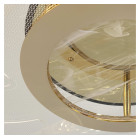 Велика стельова LED-люстра Artlight 1030-550GD+BK чорна із золотом та прозорим фігурним плафоном Велика стельова LED-люстра Artlight 1030-550GD+BK чорна із золотом та прозорим фігурним плафоном