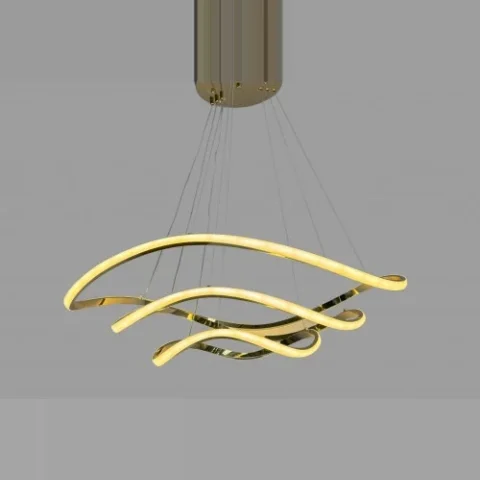 Підвісна LED-люстра Linisoln 1052-80*60*40: метал, акрил, LED-стрічка, 80*60*40 см, 2 лампи