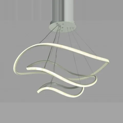 Люстра світлодіодна підвісна Linisoln 1052-80*60*40 WH, метал, акрил, білий, 2 лампи