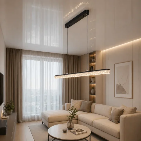Сучасний лінійний LED підвіс Diasha 1105/1200BK чорний 27W 120 см для кухні та столу