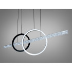 Сучасний підвісний LED світильник Diasha 1106/2+1BK чорний 72W 120 см кільця до 20 м2