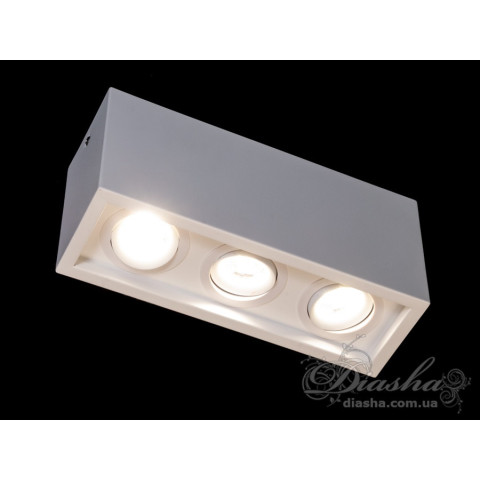 Світильник накладний LED Diasha 136F-3-WH, 3 лампи, 30W, білий, сучасний стиль для кухні