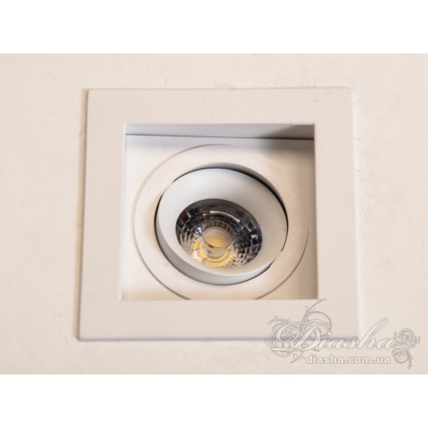 Світильник врізний LED Diasha 136H-WH, 10W, білий, квадратний, поворотний, для коридору, вітальні, спальні, кухні, офісу, кафе