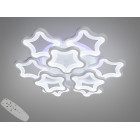 Сучасна LED люстра в спальню з пультом Diasha 1660/6+3WH біла димер 135W 55 см 3 режими світла