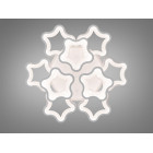 Сучасна LED люстра в спальню з пультом Diasha 1660/6+3WH біла димер 135W 55 см 3 режими світла