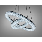 Сучасна підвісна LED люстра Diasha 1712/500+300BK для спальні та вітальні, чорна, 2 кільця, 54 W, освітлення 10-16 м2
