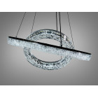 Сучасна підвісна LED люстра Diasha 1712/500+300BK для спальні та вітальні, чорна, 2 кільця, 54 W, освітлення 10-16 м2