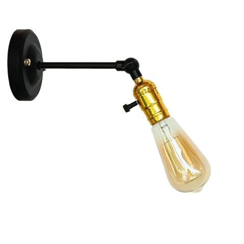 Настенное бра Levistella 752WC3402-1, E27, 60W, черный с золотым патроном, металл