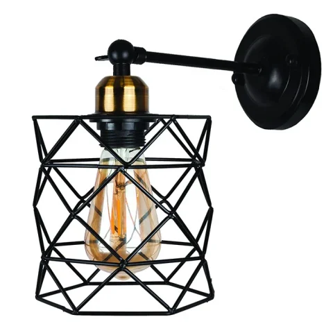 Бра настенное Levistella 756WPR105F-1 BK+BRONZE, E27, 60W, черный + бронзовый, стиль лофт