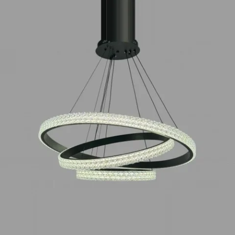 Підвісна LED-люстра Linisoln 1956-80*60*40 BK (метал, акрил, LED-стрічка)