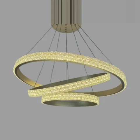 Підвісна LED-люстра Linisoln 1956 Champagne Metallic, LED-стрічка, 80×60×40 см, 140 Вт