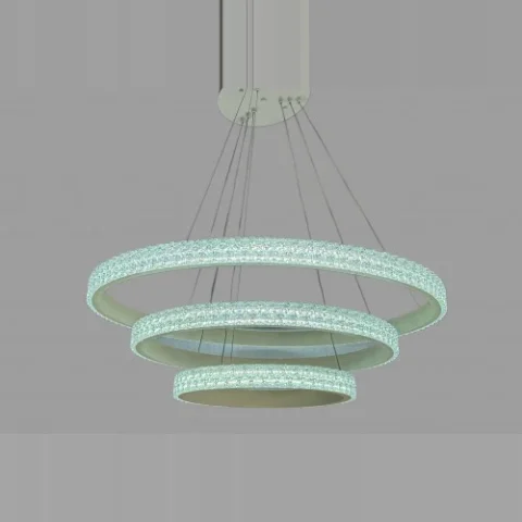 Підвісна LED-люстра Linisoln 1956-80*60*40 WH, метал + акрил, LED-стрічка, 80×60×40 см, 140 Вт