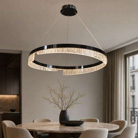Світлодіодна підвісна люстра Artlight 2001/60BK, 50 Вт, чорна