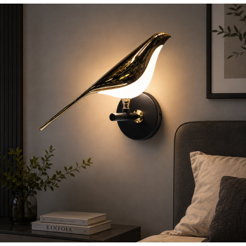 Світлодіодне бра пташка Artlight 21130/1WGD, 4,5 Вт, чорний + золото