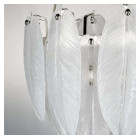 Підвісна люстра скляна Artlight 21824-400CH хромована компактна на 5 ламп E14 з декором у формі пір'я Підвісна люстра скляна Artlight 21824-400CH хромована компактна на 5 ламп E14 з декором у формі пір'я
