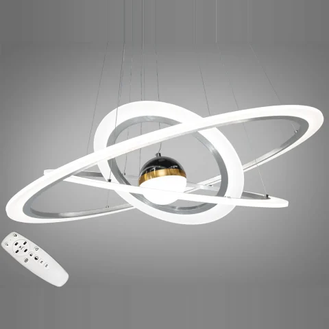 Люстра стельова LED Diasha 2328-800+600+400NEW HR 140W з додатковим підсвічуванням (підвісна)