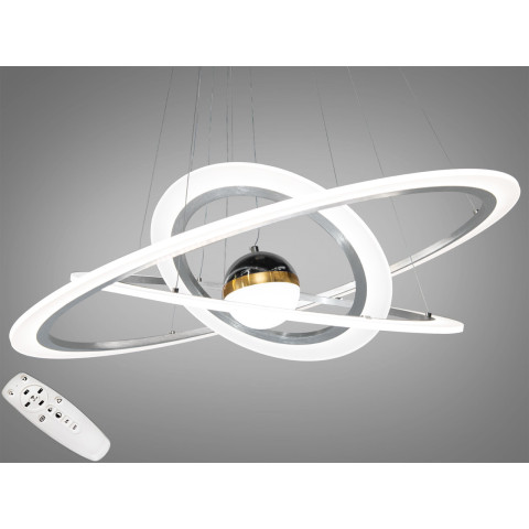 Люстра стельова LED Diasha 2328-800+600+400NEW HR 140W, з додатковим підсвічуванням, для коридору, спальні, кухні