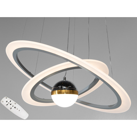 Стельова люстра LED Diasha 2391-600+400GR 85W, сіра, для кафе, вітальні, спальні