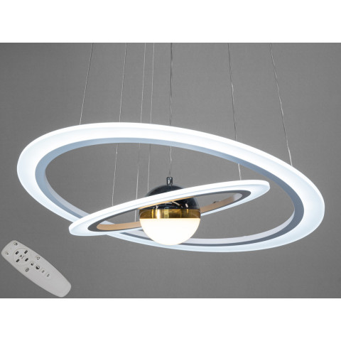 Стельова люстра LED Diasha 2391-600+400WH, 85W, 4675 лм, білий, сучасний стиль для низьких стель