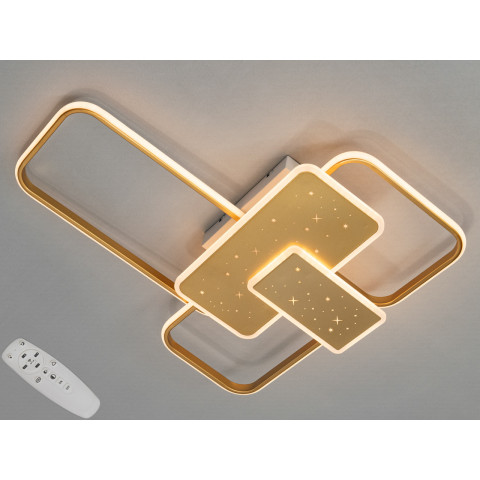 Люстра стельова LED Diasha 2449G mmer 2449G, 105W, 5775 лм, золото, сучасний стиль для коридору, вітальні, спальні