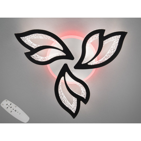Люстра стельова LED Diasha 2455/3BK, 55W, 3200K-6500K, чорний акрил, сучасний стиль, з пультом, диммер