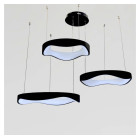 Світлодіодна люстра підвісна Artlight 2460/42+52+62BK з трьома хвилеподібними кільцями, 200W
