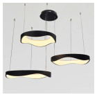 Світлодіодна люстра підвісна Artlight 2460/42+52+62BK з трьома хвилеподібними кільцями, 200W