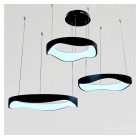 Світлодіодна люстра підвісна Artlight 2460/42+52+62BK з трьома хвилеподібними кільцями, 200W