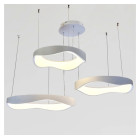 Світлодіодна люстра підвісна Artlight 2460/42+52+62WH з трьома хвилеподібними кільцями, 200W
