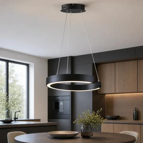 Світлодіодна підвісна люстра Artlight 2462/400BK з розімкнутим чорним кільцем, 30W Світлодіодна підвісна люстра Artlight 2462/400BK з розімкнутим чорним кільцем, 30W