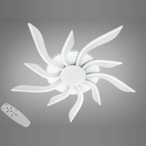 Люстра стельова LED Diasha 2480/5+5WH 82W, 3200K–6500K, білий метал, акрил, пульт