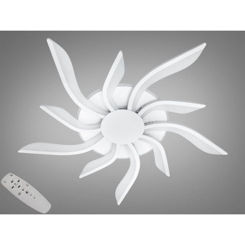 Люстра стельова LED Diasha 2480/5+5WH, 82W, 3200K-6500K, білий метал, сучасний стиль, пульт управління, акрилові елементи