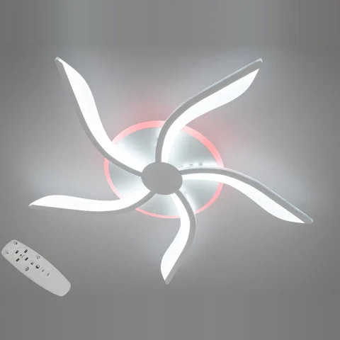 Люстра стельова LED Diasha 2480/5WH 53W, 3200K-6500K, білий метал