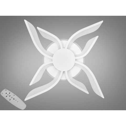 Люстра стельова LED Diasha 2481/4+4WH, 67W, 3200K-6500K, білий акрил, сучасний стиль з пультом та диммером