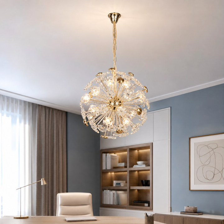 Декоративна підвісна люстра-сфера Artlight 25013-500GD золота на 12 ламп G4 з прозорим склом Декоративна підвісна люстра-сфера Artlight 25013-500GD золота на 12 ламп G4 з прозорим склом
