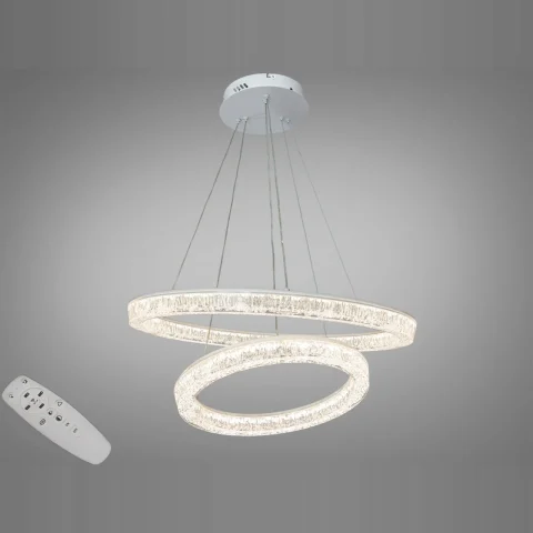 Світлодіодна підвісна люстра Diasha 25108/600+400WH dimmer біла, 110 Вт, 6050 лм, ПДУ Світлодіодна підвісна люстра Diasha 25108/600+400WH dimmer біла, 110 Вт, 6050 лм, ПДУ