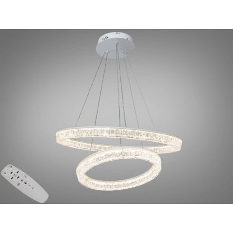 Світлодіодна підвісна люстра Diasha 25108/600+400WH dimmer біла 110 Вт 6050 Лм ПДУ