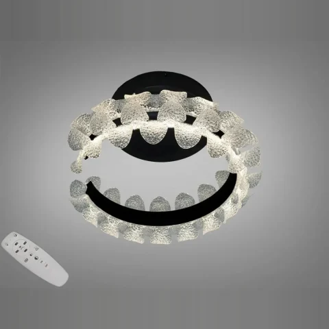 Потолочная LED люстра Diasha 2511/400BK черная 40W с пультом (2200 lm), 16×38 см