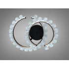 Сучасна стельова LED люстра для спальні Diasha 2511/500+400CG золото 80W з пультом 14 м2