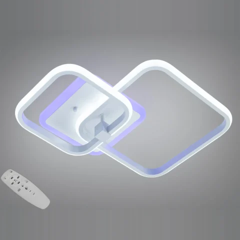 Люстра стельова LED Diasha 2525/2WH LED 3color біла 48Вт, 2 модулі, пульт