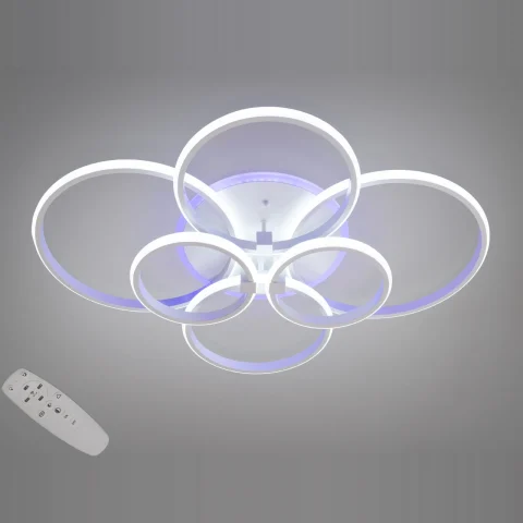 Стельова LED люстра Diasha 2526/6WH LED 3color біла 135Вт пульт димер
