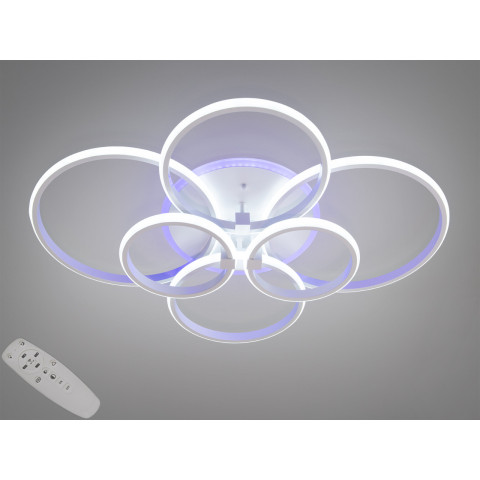 Стельова LED люстра Diasha 2526/6WH LED 3color біла 135Вт пульт димер