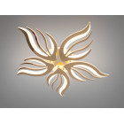 Стельова LED люстра для спальні та вітальні Diasha 2527/5G золото 75 см 78W з пультом